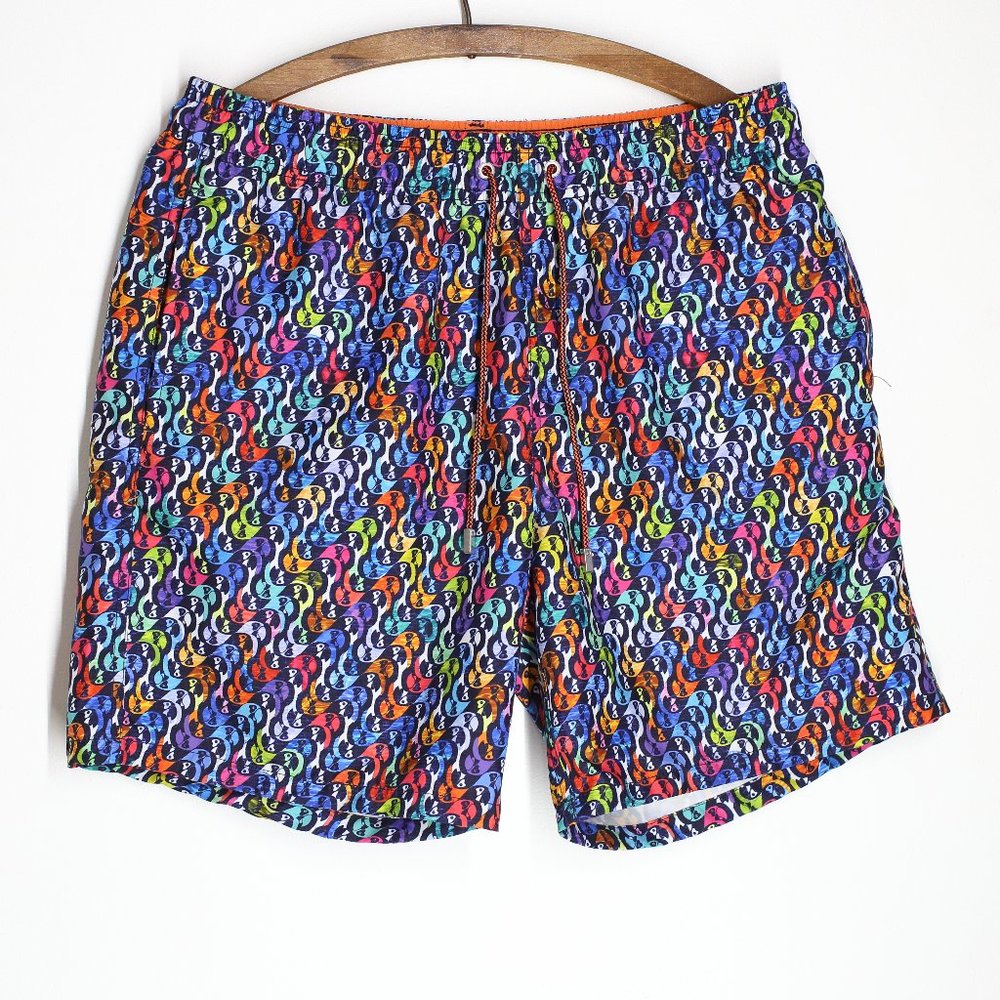 Bugatchi® Candy Beach Print Swim Trunks